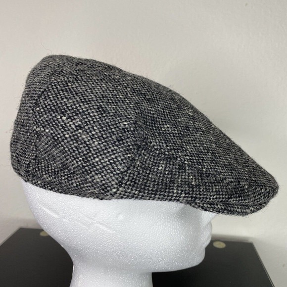 Glen Eske Donegal Ireland Tweed Gray Pure Wool Newsboy Hat Cap Sz Large - Picture 9 of 14